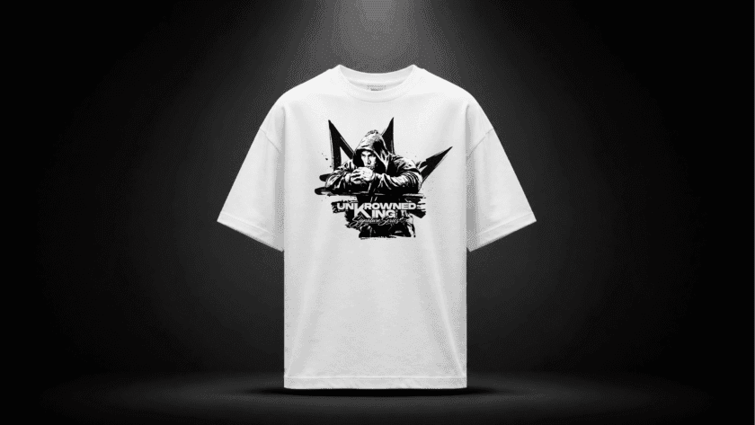 WHITE T-SHIRT – GRAPHIC BLACK